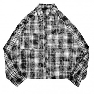 Укороченная рубашка / чёрно-белый